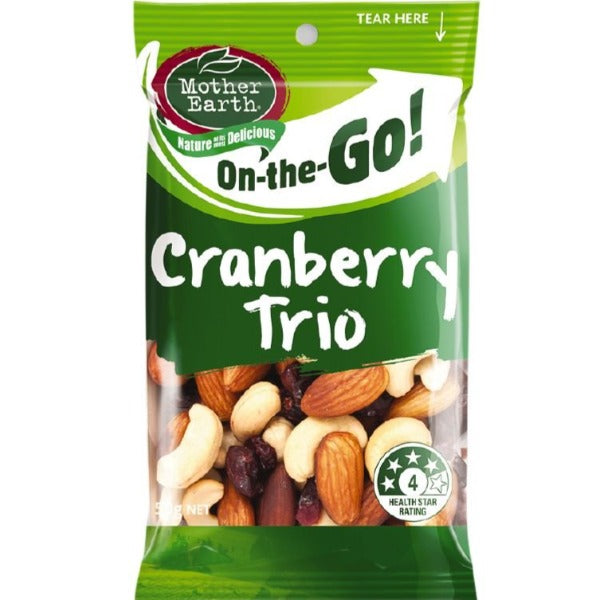 Mother Earth On The Go Roasted Deluxe Mix Cranberry 50g