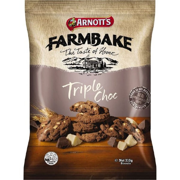 Arnotts Farmbake Triple Choc Cookies 310g