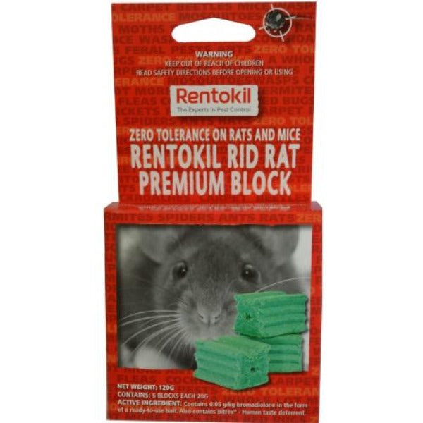 Rentokil Rid Rat Premium Waxed Block Baits 6pk 120g