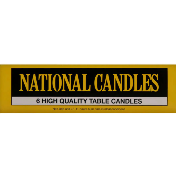 National Table Candles 6pk