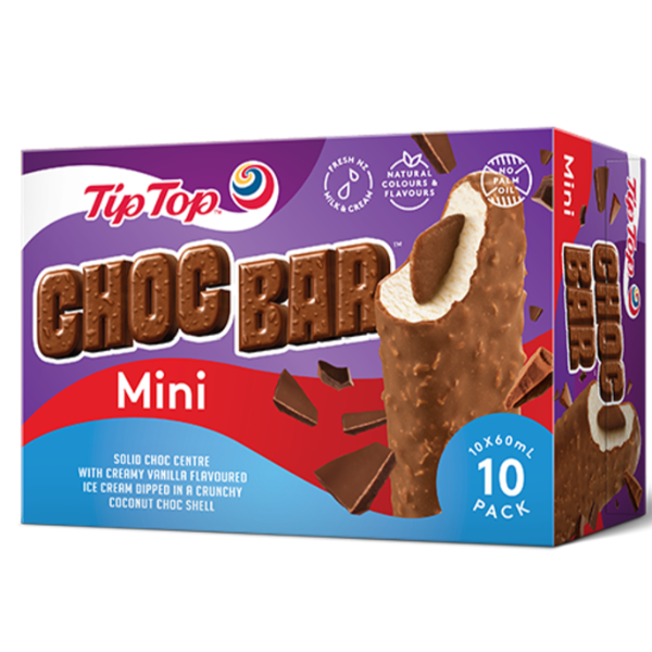 Tip Top Ice Cream Choc Bar Minis 10pk 600ml