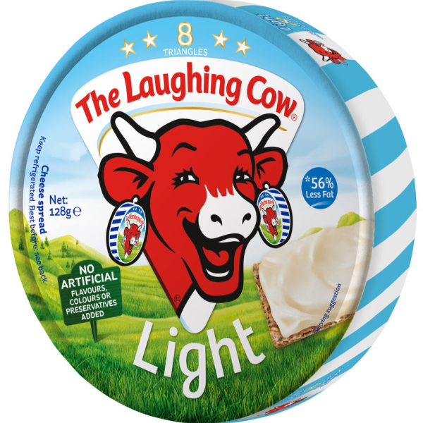 The Laughing Cow Light Cheese Spread 8pk 128g