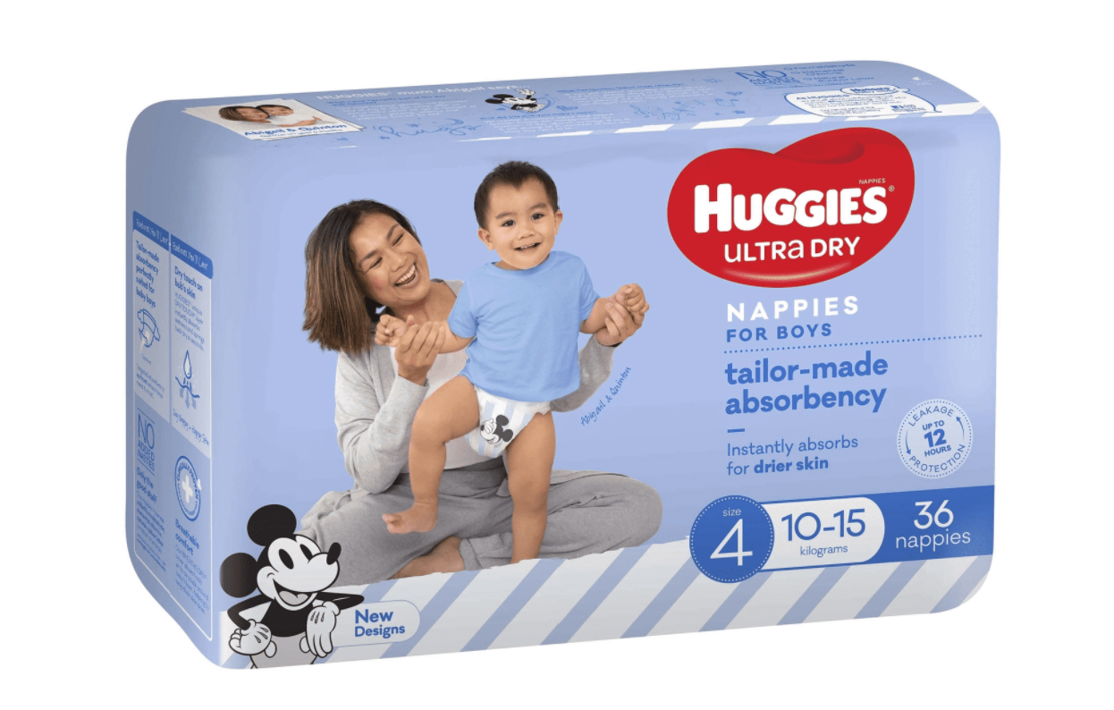 Huggies Ultra Dry Toddler Boy Size 4 Nappies 36pk