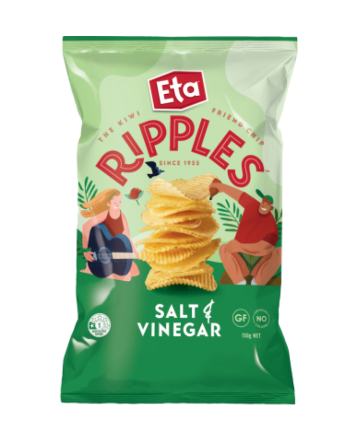 Eta Ripples Salt & Vinegar Potato Chips 150g