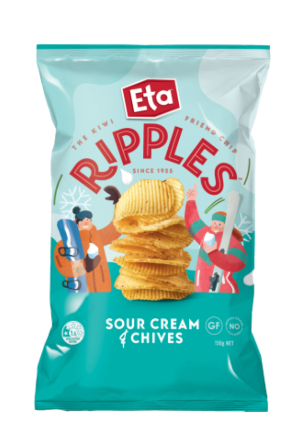 Eta Ripples Sour Cream & Chives Potato Chips 150g