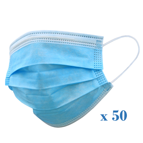 Bastion Surgical Face Mask Blue Earloops 50pk