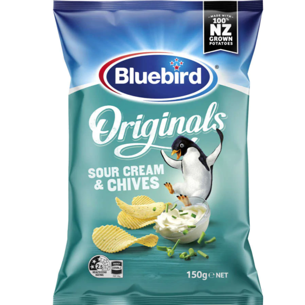 Bluebird Original Cut Sour Cream & Chives Chips 150g