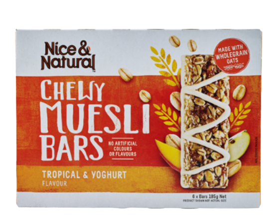 Nice & Natural Tropical & Yoghurt Chewy Muesli Bars 185g