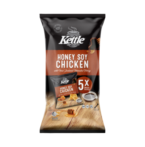 Kettle Chip Company Honey Soy Chicken Potato Chips 5pk 110g