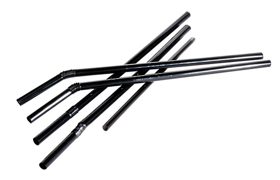 Straws Black Flexi 6mm 100pk