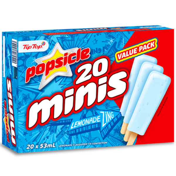 Tip Top Popsicle Mini Pops Lemonade 20pk