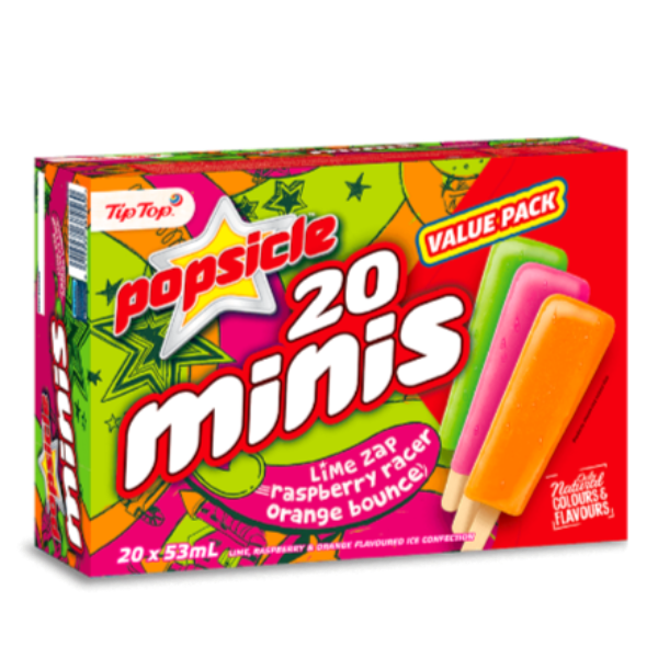 Tip Top Popsicle Mini Pops Mixed 20pk