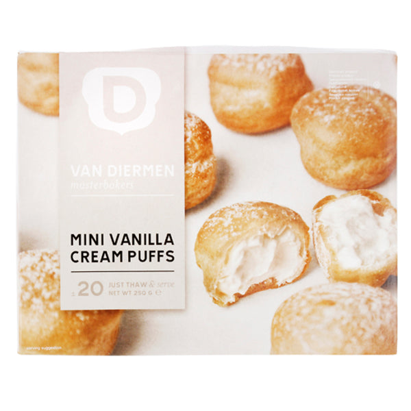 Van Diermen Cream Puffs Mini Vanilla Gluten Free 250G