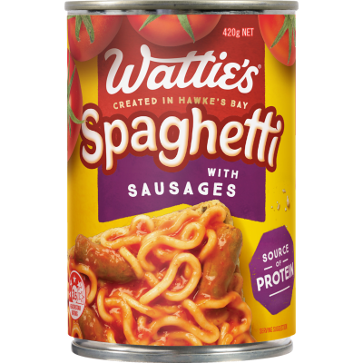 Watties Spaghetti & Sausages 420g