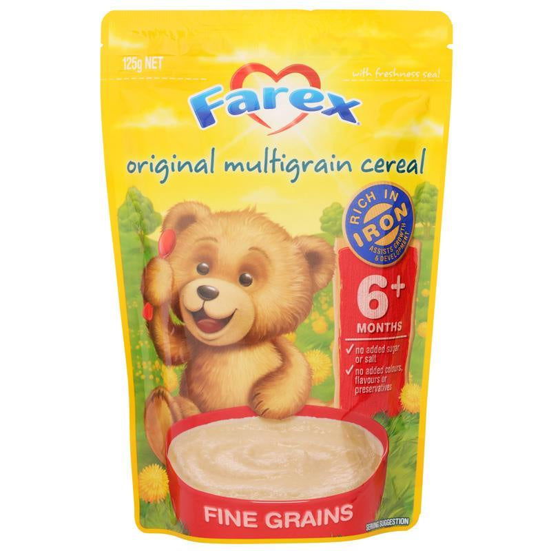 Farex Original Multigrain Cereal  Fine Grains 6+ Months Pouch 125g