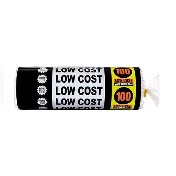Big Black Sacks rubbish bags- Low Cost Bulk roll 50s