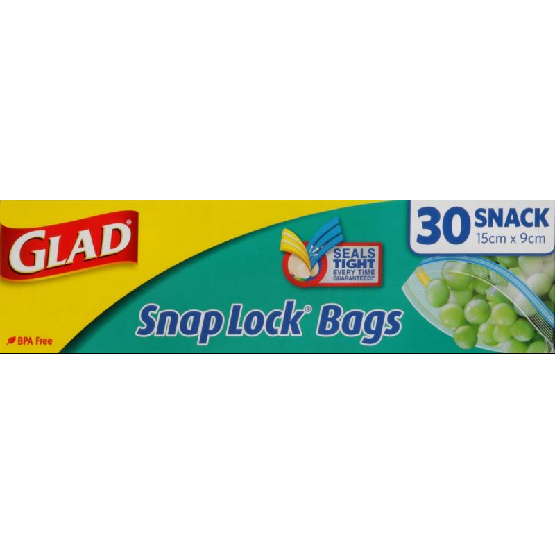 Glad Snaplock Snack Bags 15x9cm 30pk