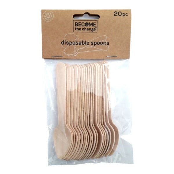 Disposable Wooden Cutlery Teaspoon 11cm 20pc