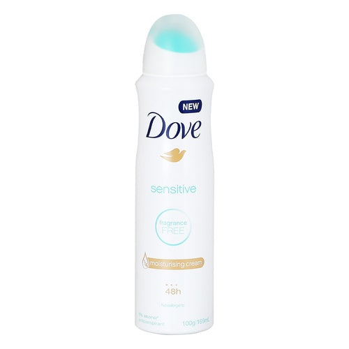 Dove Deodorant Spray Sensitive Fragrance Free 100g