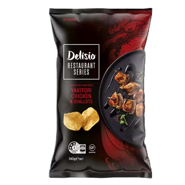 Delisio Restaurant Series Yakitori Chicken & Shallots Potato Chips 140g