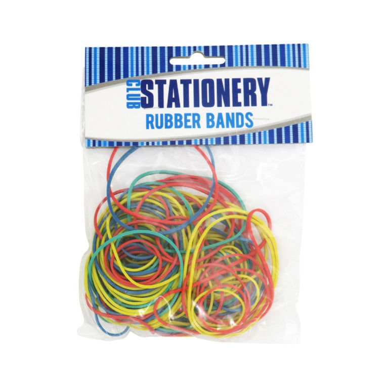 Rubber Bands Assorted Colours & Sizes 50g pack