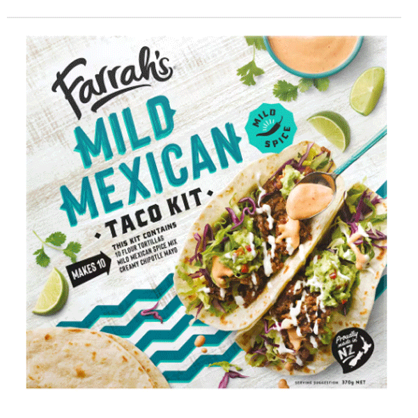 Farrah's Mild Mexican Taco Meal Kit 10pk 370g