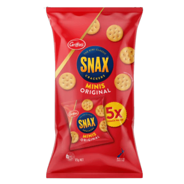 Griffins Minis Original Snax Crackers Snack Pack 5pk 150g