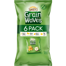 Sunbites Grain Waves Sour Cream & Chives Wholegrain Chips 6pk 108g
