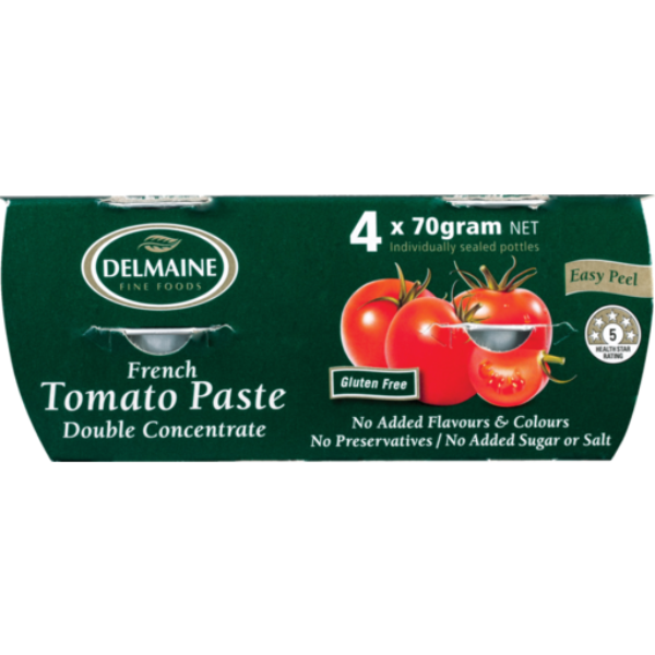 Delmaine Tomato Paste Pottles 4x70g