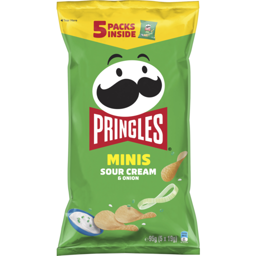 Pringles Minis Sour Cream & Onion Chips 5pk 95g