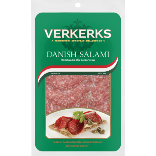 Verkerks Sliced Salami Danish 100g