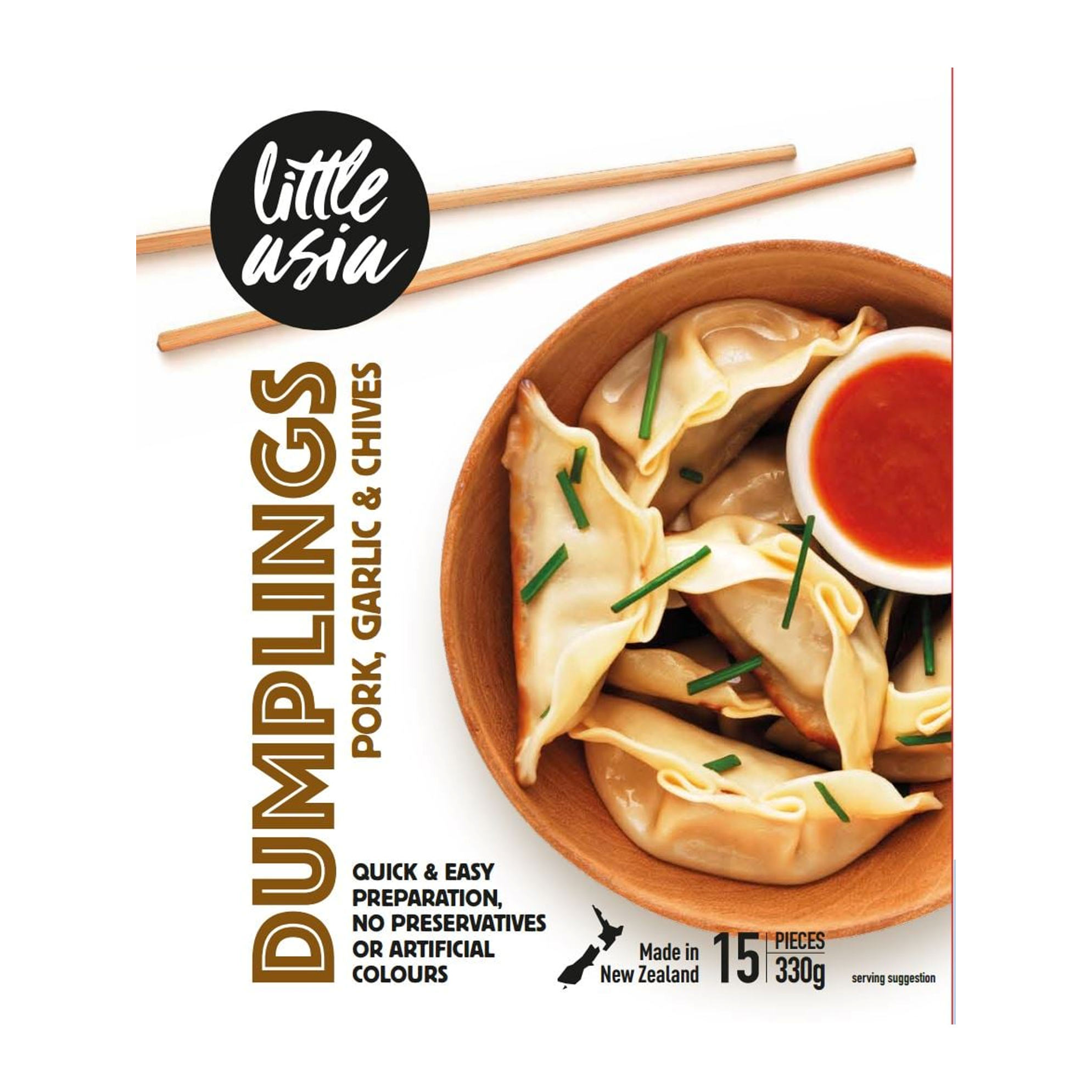 Little Asia Frozen Pork Garlic & Chives Dumplings 15pk 330g