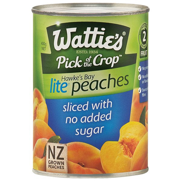 Watties Peaches Sliced No Added Sugar 400g
