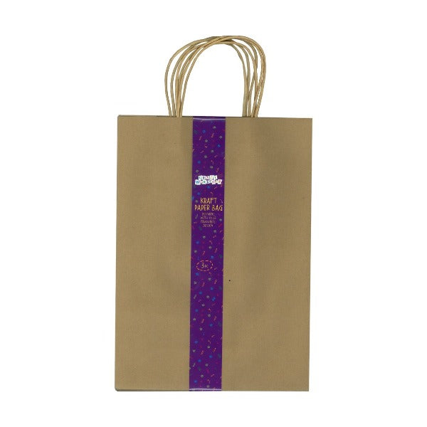 Kraft Paper Gift Bags - Large 3pk - 25x35x10cm