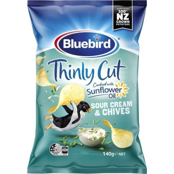 Bluebird Thinly Cut Sour Cream & Chives Chips 140g