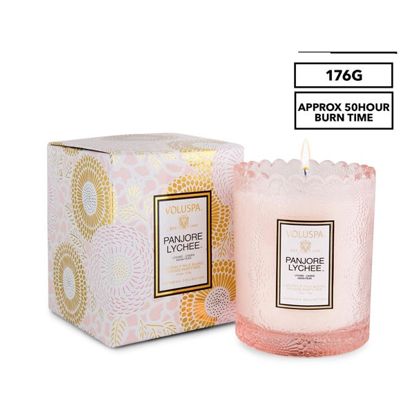 Voluspa Panjore Lychee Scalloped Edge Candle